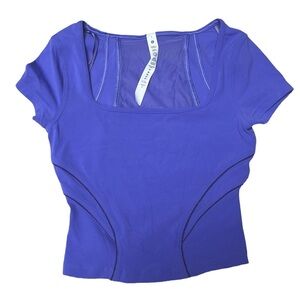 Lululemon Nulu Mesh Back Crop Fitted Tee